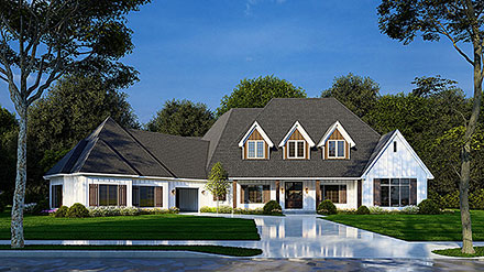Country European Southern Traditional Elevation of Plan 82669
