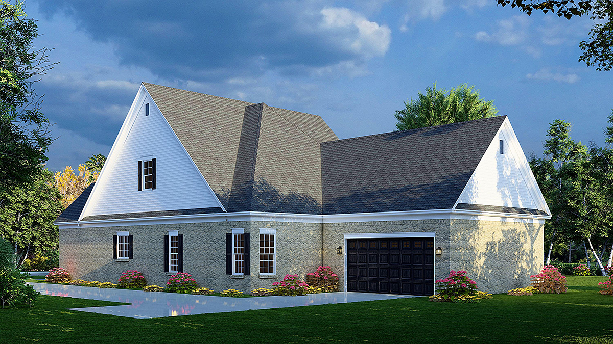 Bungalow Country Craftsman Southern Traditional Rear Elevation of Plan 82670
