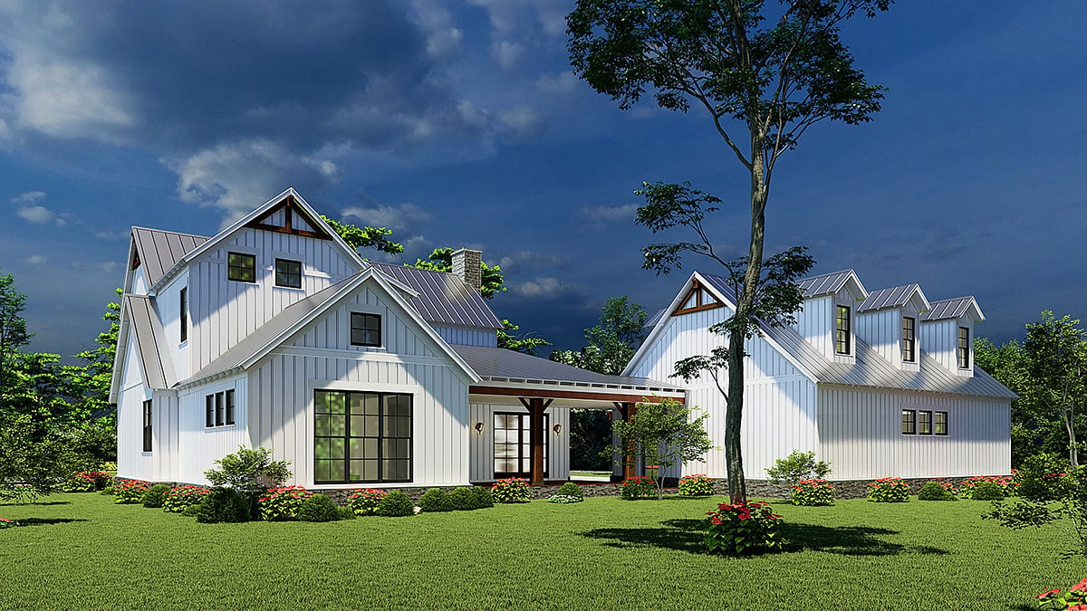 Bungalow Country Craftsman Farmhouse Southern Traditional Rear Elevation of Plan 82671