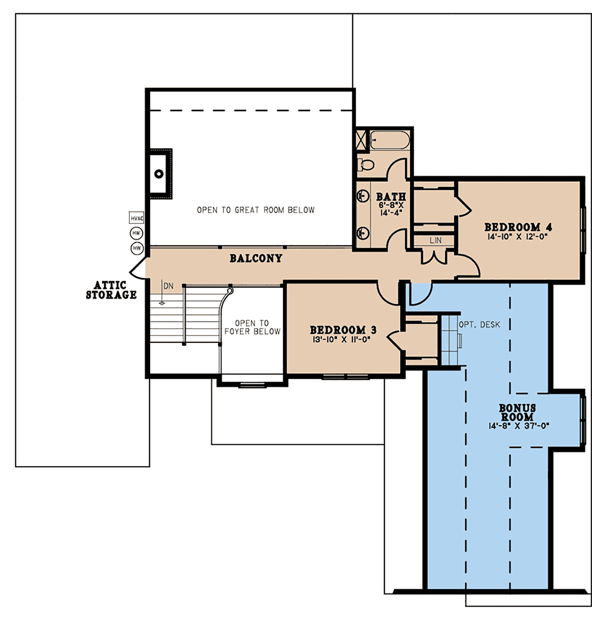 Bungalow Country Craftsman Traditional Level Two of Plan 82673