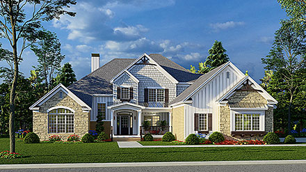 Bungalow Country Craftsman Traditional Elevation of Plan 82673