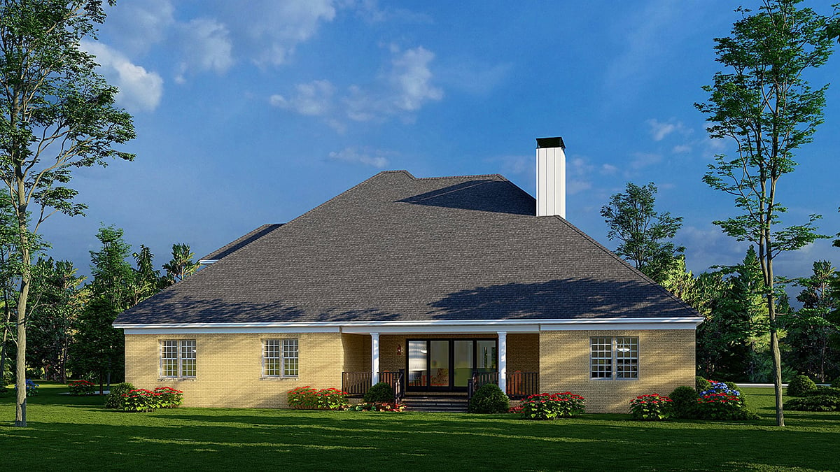 Bungalow Country Craftsman Traditional Rear Elevation of Plan 82673
