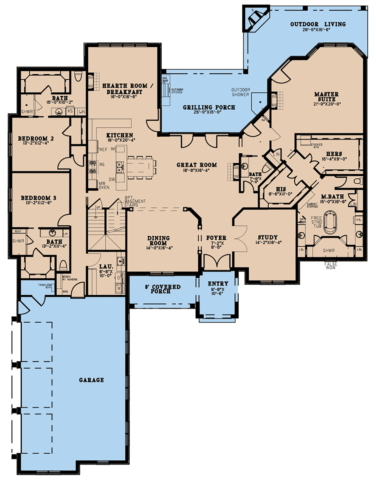 European French Country Traditional Level One of Plan 82675