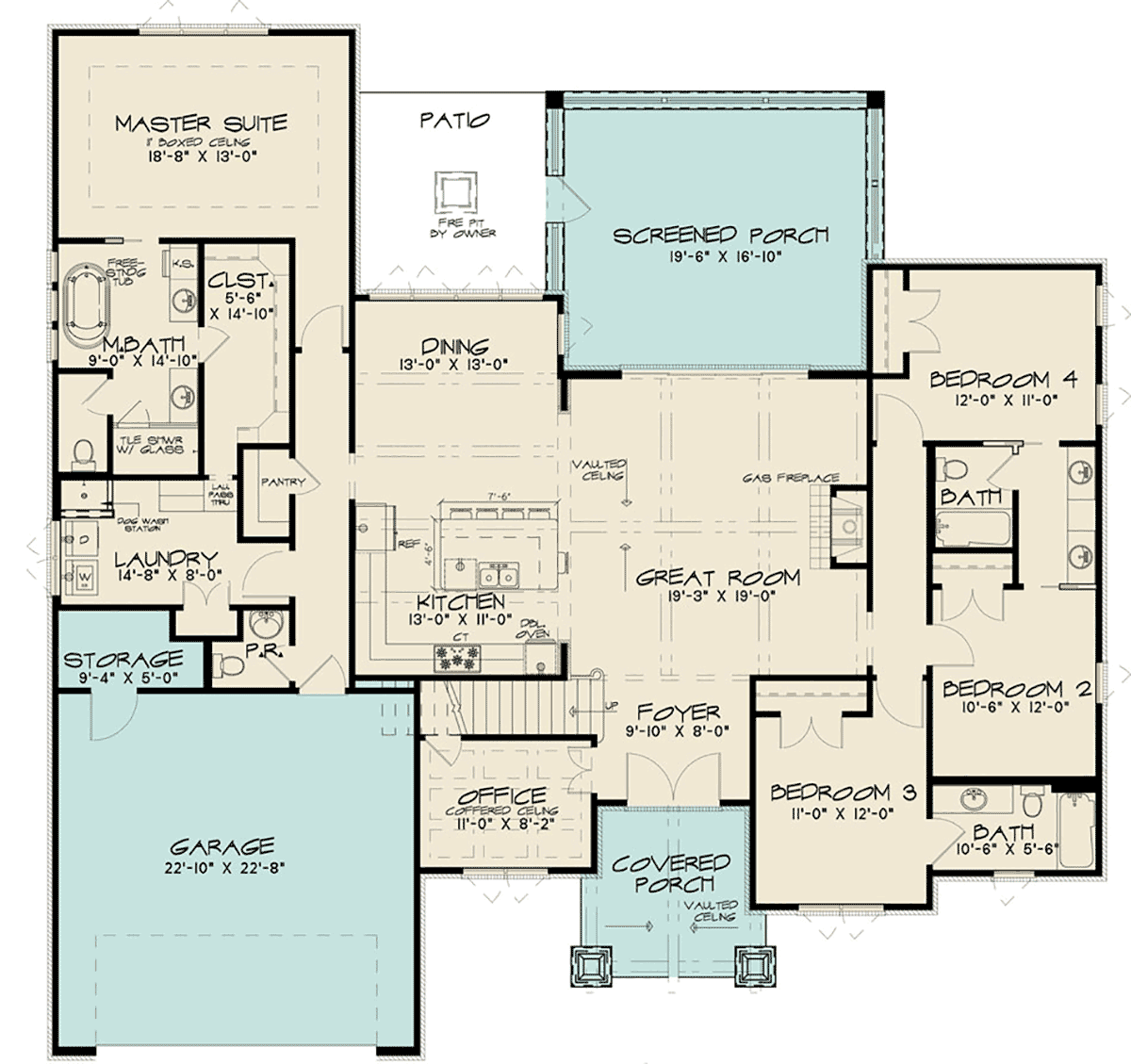 Bungalow Contemporary Craftsman European French Country Level One of Plan 82681