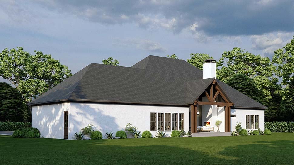 European, Traditional Plan with 2739 Sq. Ft., 3 Bedrooms, 3 Bathrooms, 4 Car Garage Picture 4