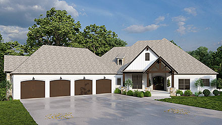 Bungalow Craftsman European French Country Elevation of Plan 82688