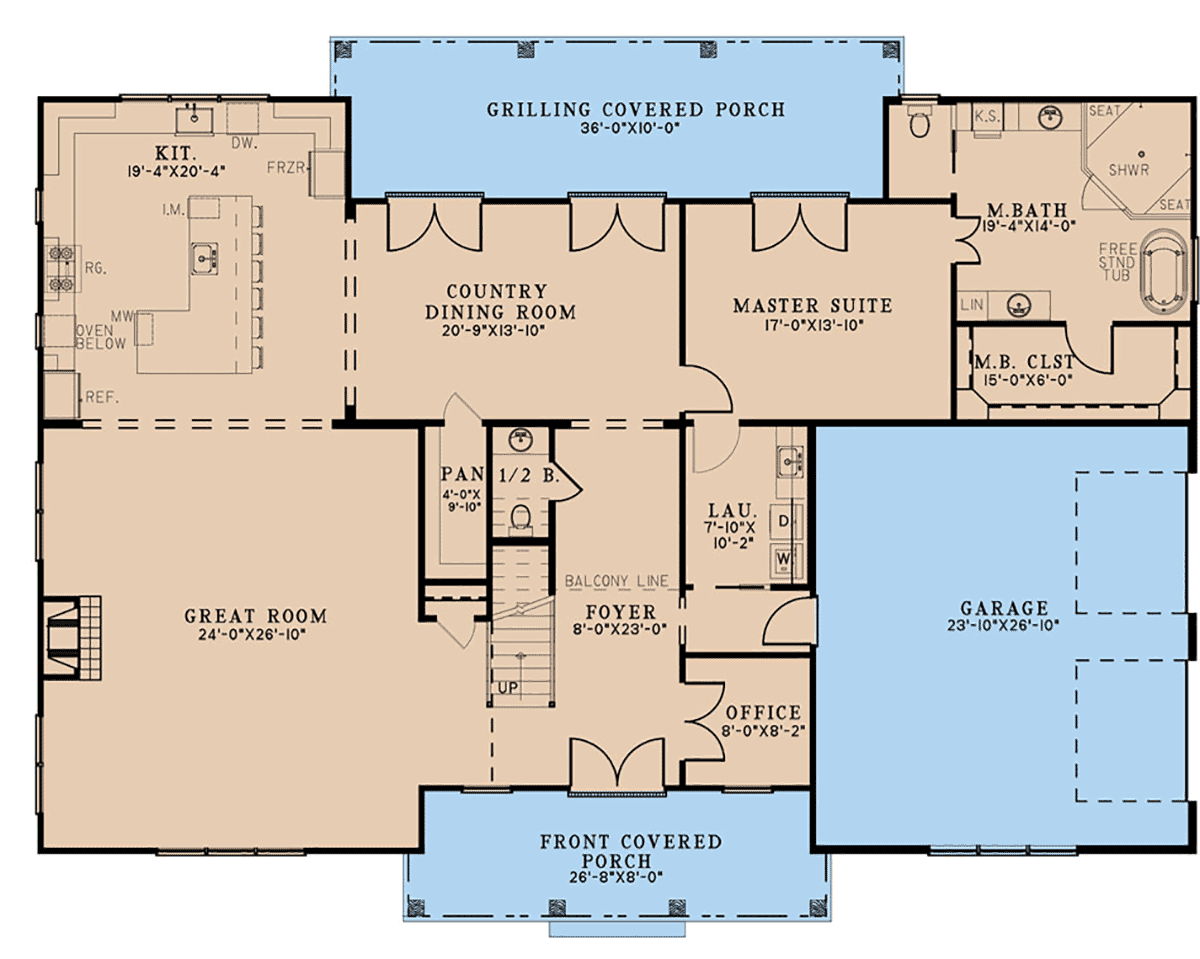 Bungalow Country Craftsman Farmhouse Traditional Level One of Plan 82690