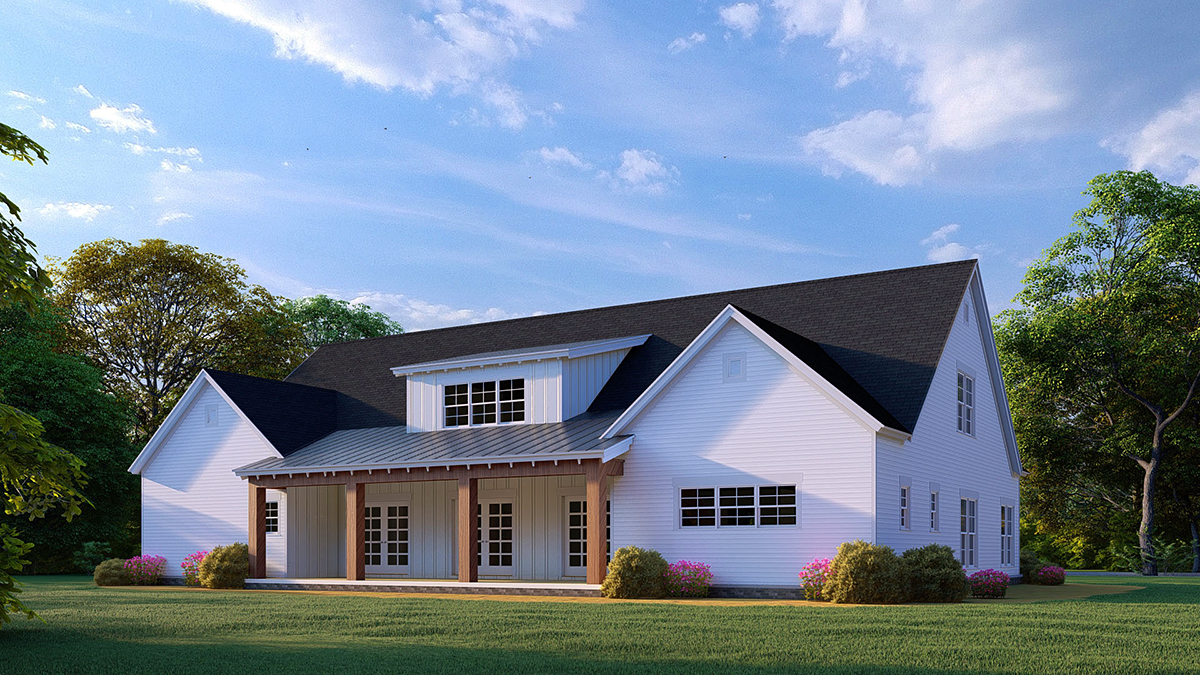Bungalow Country Craftsman Farmhouse Traditional Rear Elevation of Plan 82690