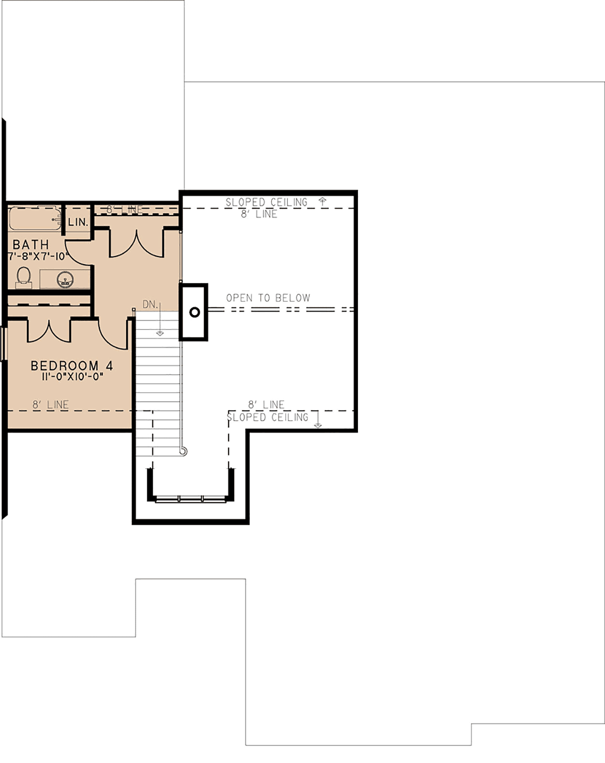 Bungalow Cottage Craftsman European Traditional Level Two of Plan 82692