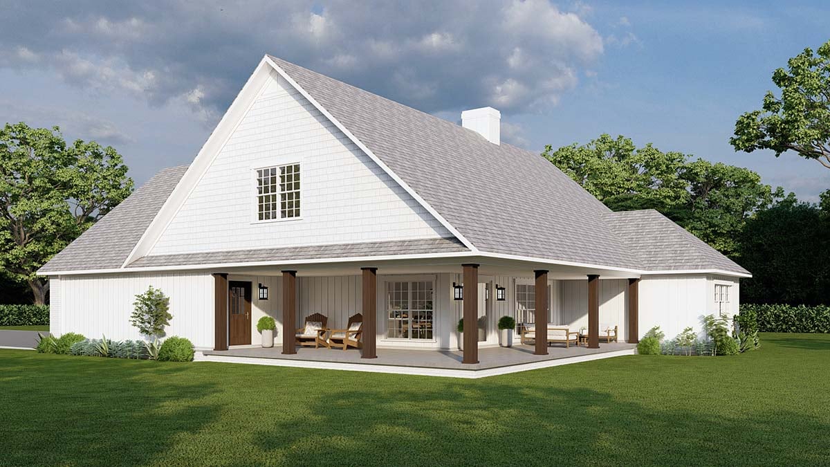 Bungalow, Cottage, Craftsman, European, Traditional Plan with 2006 Sq. Ft., 4 Bedrooms, 3 Bathrooms, 3 Car Garage Picture 2