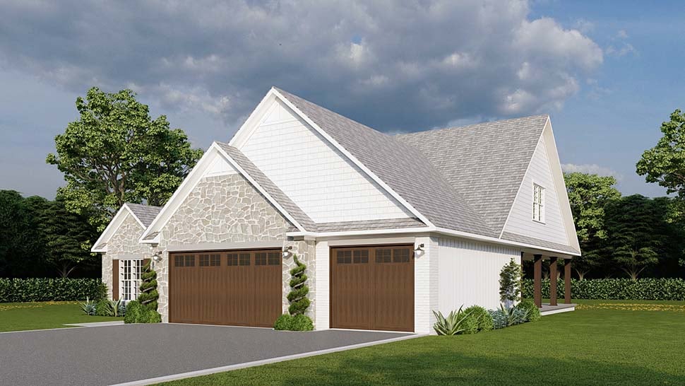 Bungalow, Cottage, Craftsman, European, Traditional Plan with 2006 Sq. Ft., 4 Bedrooms, 3 Bathrooms, 3 Car Garage Picture 4