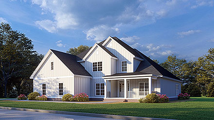 Country European Farmhouse Traditional Elevation of Plan 82694