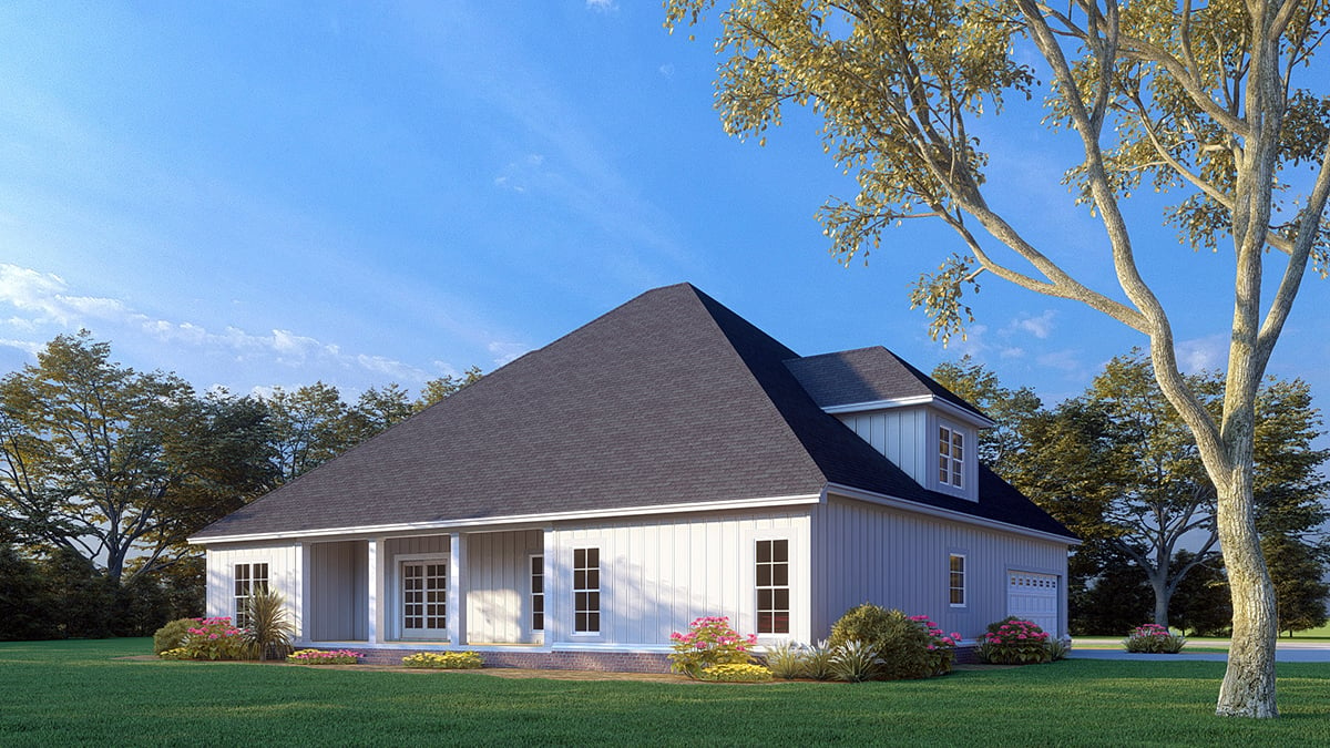Country European Farmhouse Traditional Rear Elevation of Plan 82694