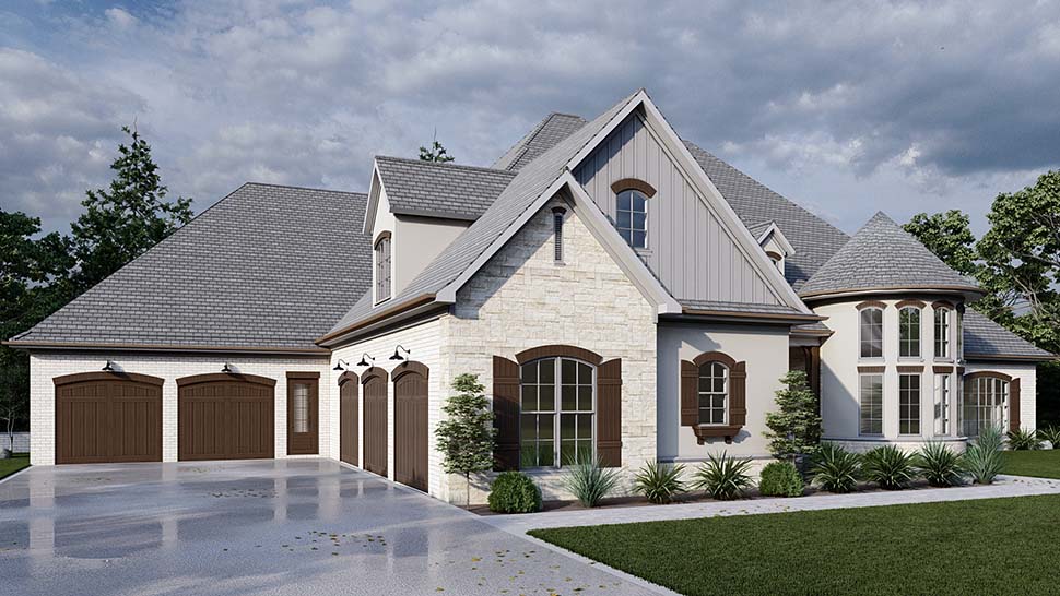 Craftsman, European, French Country Plan with 8769 Sq. Ft., 6 Bedrooms, 9 Bathrooms, 5 Car Garage Picture 4