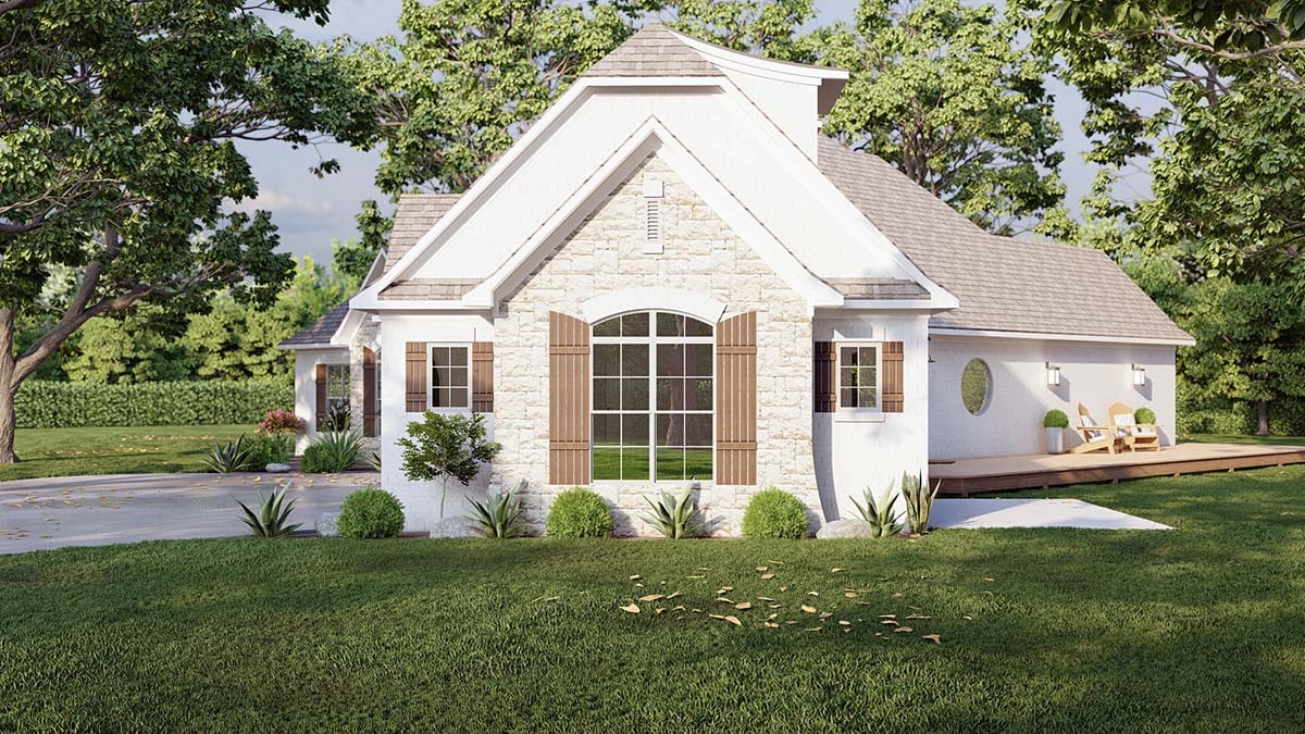 European, French Country, Traditional Plan with 2668 Sq. Ft., 4 Bedrooms, 4 Bathrooms, 3 Car Garage Picture 2
