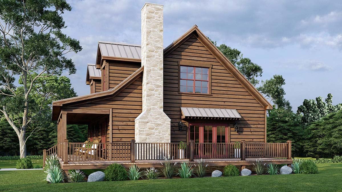 Cabin, Country, Farmhouse Plan with 2221 Sq. Ft., 3 Bedrooms, 3 Bathrooms, 1 Car Garage Picture 2