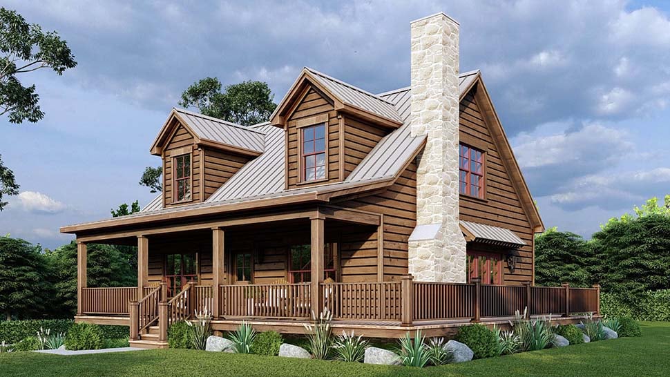 Cabin, Country, Farmhouse Plan with 2221 Sq. Ft., 3 Bedrooms, 3 Bathrooms, 1 Car Garage Picture 5