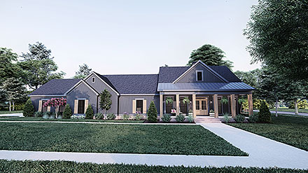 Bungalow Contemporary Country Craftsman Farmhouse Elevation of Plan 82703