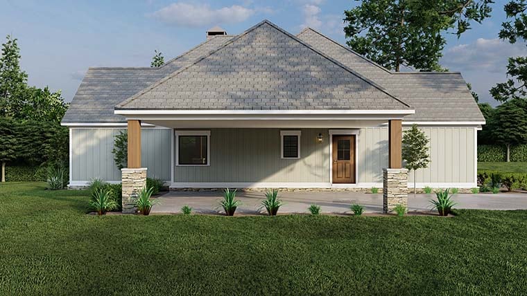 Bungalow, Cottage, Craftsman, Traditional Plan with 1937 Sq. Ft., 2 Bedrooms, 2 Bathrooms, 2 Car Garage Picture 6