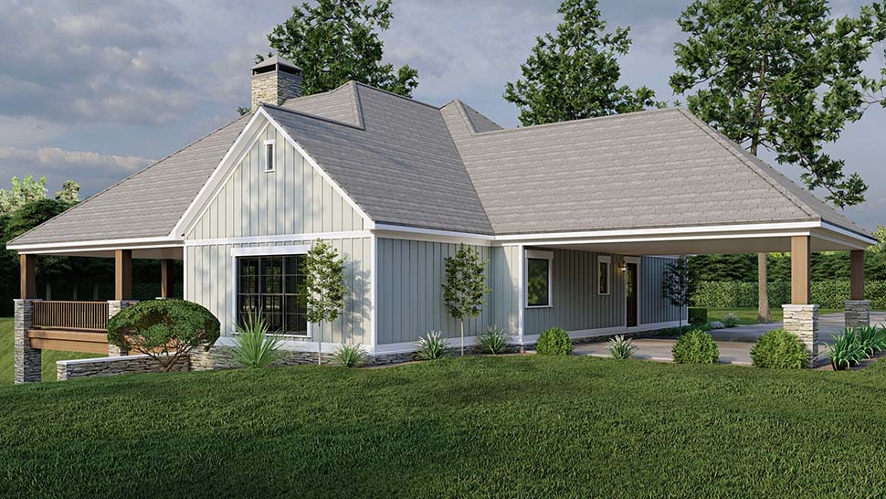 Bungalow, Cottage, Craftsman, Traditional Plan with 1937 Sq. Ft., 2 Bedrooms, 2 Bathrooms, 2 Car Garage Picture 7