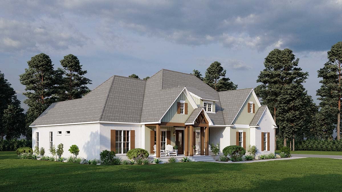 Bungalow, Craftsman, Farmhouse, Traditional Plan with 2638 Sq. Ft., 4 Bedrooms, 5 Bathrooms, 2 Car Garage Picture 3