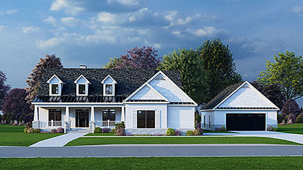 Bungalow Country Craftsman Farmhouse Southern Traditional Elevation of Plan 82712