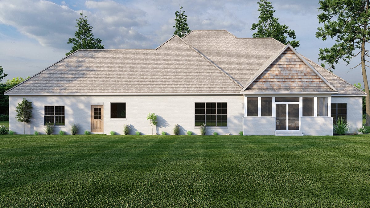 Bungalow Craftsman Southern Traditional Rear Elevation of Plan 82713