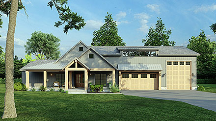 Bungalow Contemporary Country Craftsman Farmhouse Traditional Elevation of Plan 82714