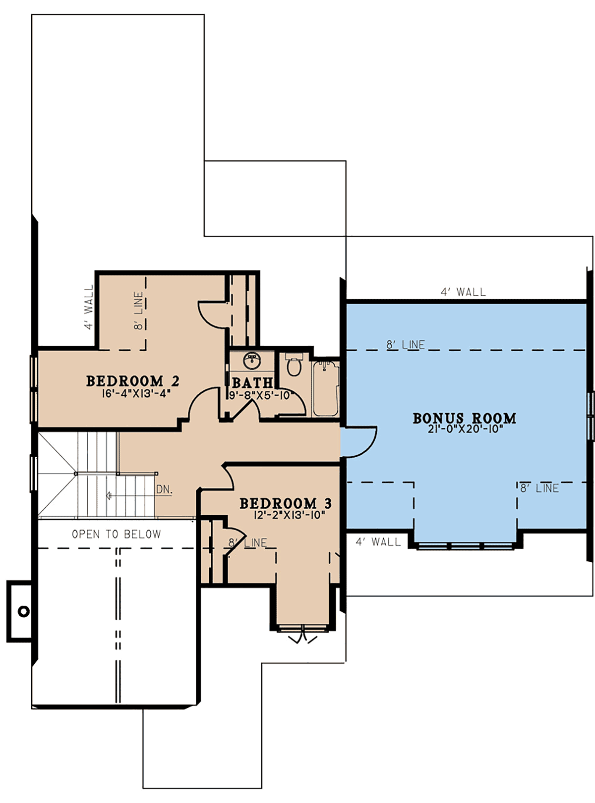 Bungalow Coastal Country Craftsman Farmhouse Southern Traditional Level Two of Plan 82715