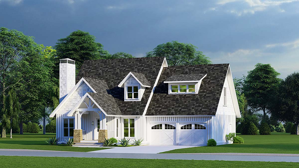 Bungalow, Coastal, Country, Craftsman, Farmhouse, Southern, Traditional Plan with 1986 Sq. Ft., 3 Bedrooms, 3 Bathrooms, 2 Car Garage Elevation