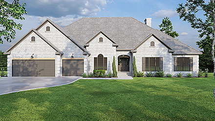 Coastal French Country Traditional Elevation of Plan 82716