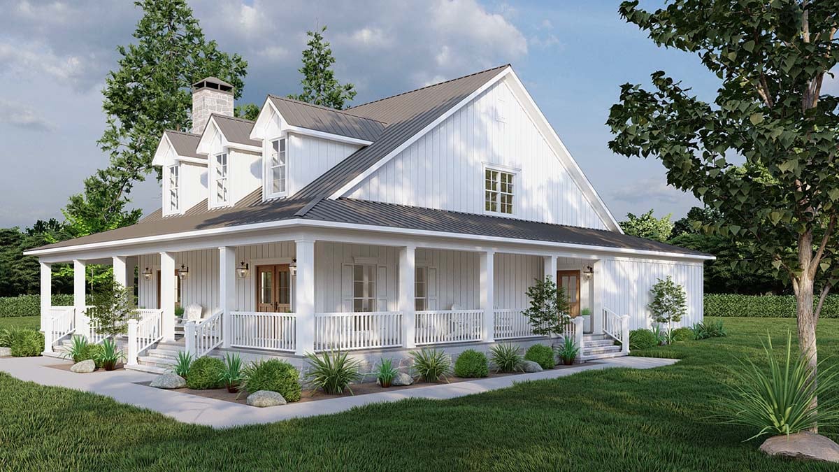 Coastal, Contemporary, Country, Farmhouse, Southern, Traditional Plan with 2169 Sq. Ft., 3 Bedrooms, 3 Bathrooms, 3 Car Garage Picture 2