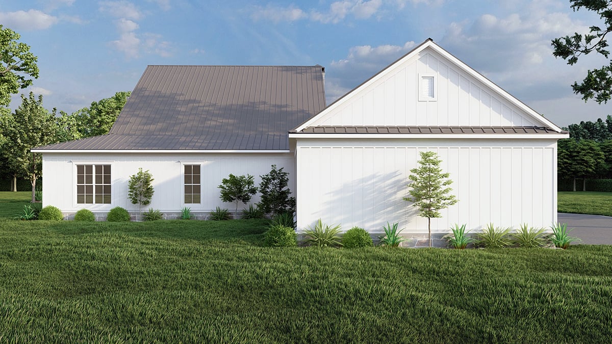 Coastal Contemporary Country Farmhouse Southern Traditional Rear Elevation of Plan 82717