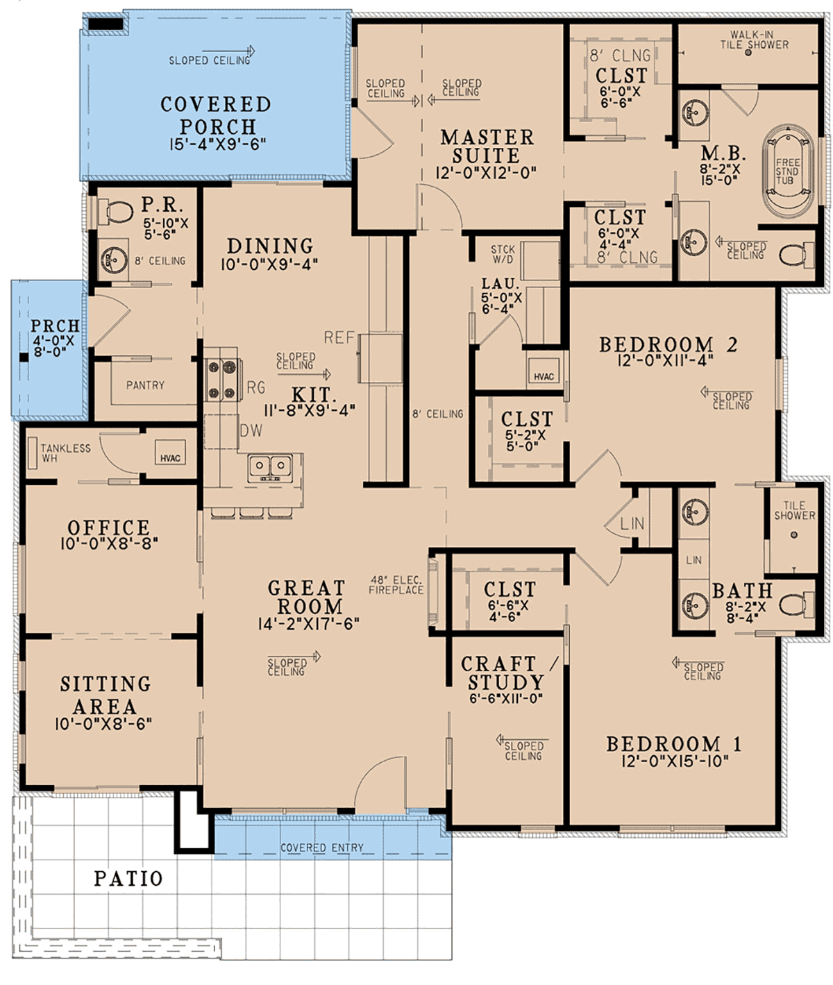 Contemporary Modern Level One of Plan 82718