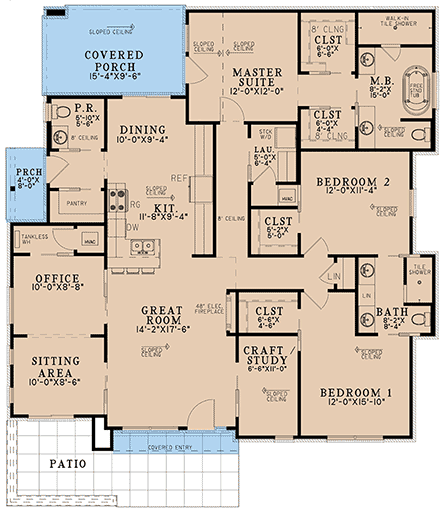 House Plan 82718 First Level Plan