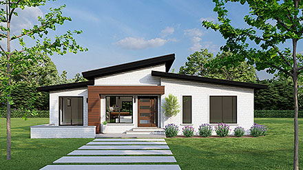 Contemporary Modern Elevation of Plan 82718