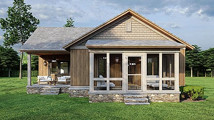 Bungalow, Coastal, Country, Craftsman, Farmhouse, Southern, Traditional House Plan 82722 with 2 Beds, 2 Baths