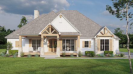 Bungalow Coastal Country Craftsman Farmhouse Southern Traditional Elevation of Plan 82723