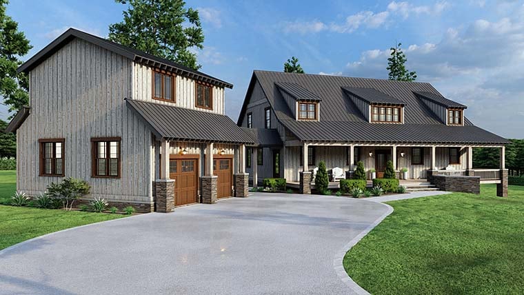 Barndominium, Country, Farmhouse, Southern Plan with 2761 Sq. Ft., 6 Bedrooms, 4 Bathrooms, 2 Car Garage Picture 6