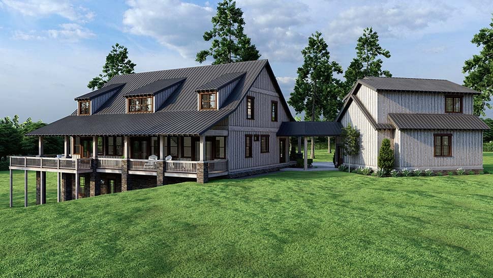 Barndominium, Country, Farmhouse, Southern Plan with 2761 Sq. Ft., 6 Bedrooms, 4 Bathrooms, 2 Car Garage Picture 8