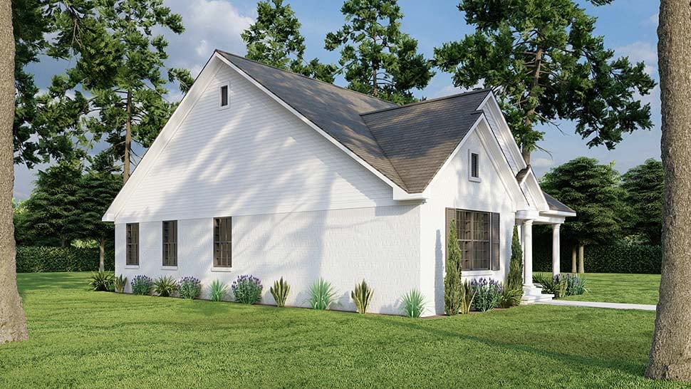 Country, Southern, Traditional Plan with 1250 Sq. Ft., 3 Bedrooms, 2 Bathrooms Picture 4