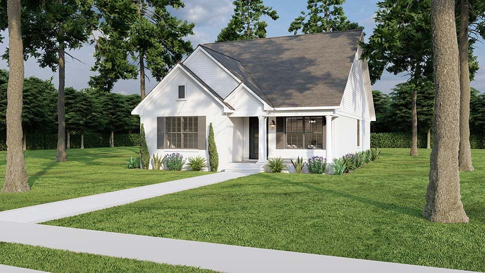 Country, Southern, Traditional Plan with 1250 Sq. Ft., 3 Bedrooms, 2 Bathrooms Picture 5