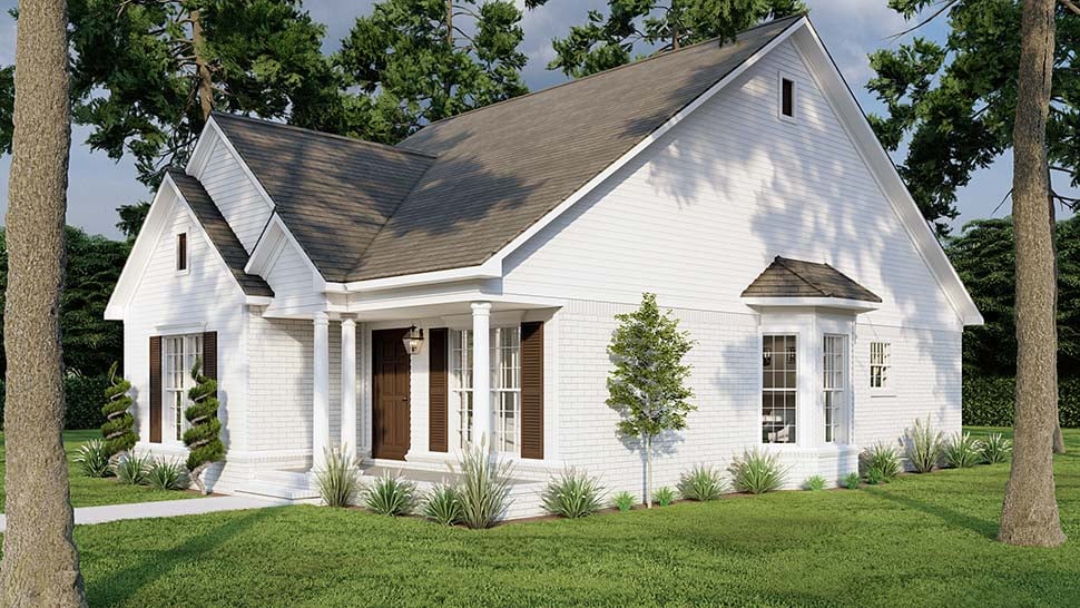 Country, Southern, Traditional Plan with 1265 Sq. Ft., 3 Bedrooms, 2 Bathrooms Picture 4