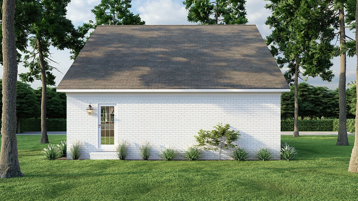 Country Southern Traditional Rear Elevation of Plan 82730