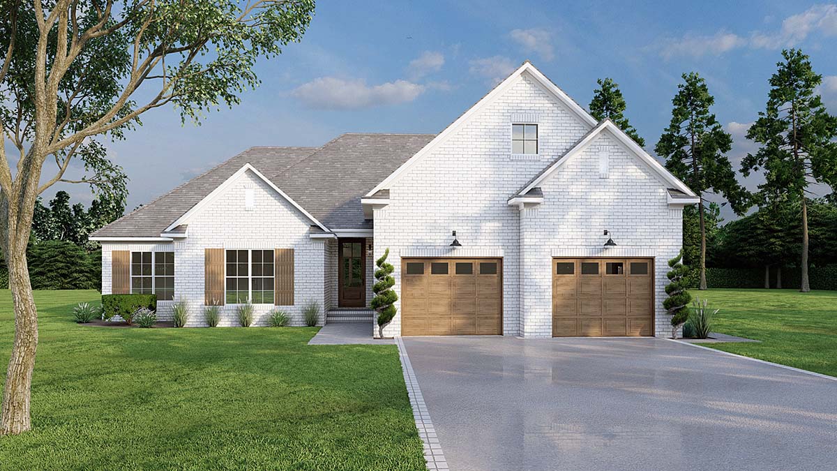 Bungalow, Craftsman, Southern, Traditional Plan with 1911 Sq. Ft., 3 Bedrooms, 2 Bathrooms, 2 Car Garage Elevation