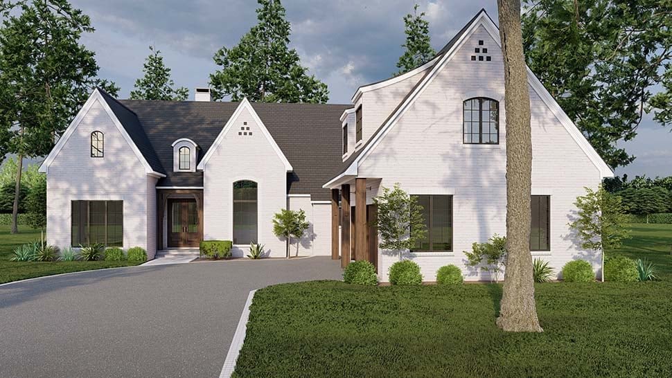 Bungalow, Contemporary, Craftsman, European, Southern, Traditional Plan with 2998 Sq. Ft., 3 Bedrooms, 4 Bathrooms, 2 Car Garage Picture 4