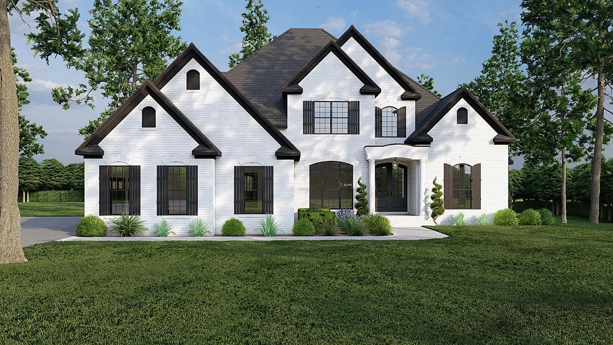Contemporary, European, Modern Plan with 5009 Sq. Ft., 5 Bedrooms, 5 Bathrooms, 3 Car Garage Elevation