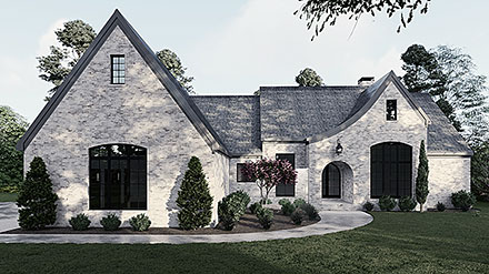 Contemporary European French Country Modern Elevation of Plan 82735