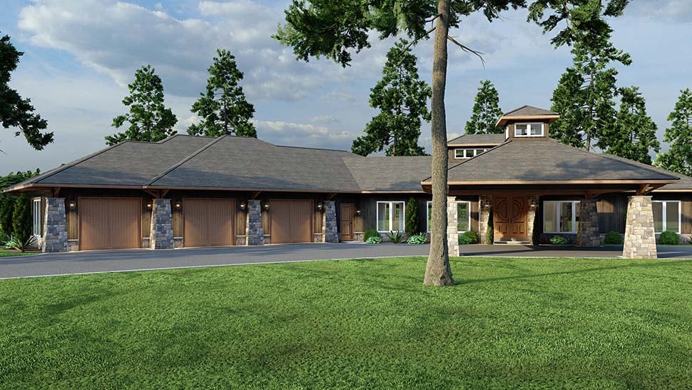 Contemporary, Prairie Style, Tuscan Plan with 3638 Sq. Ft., 4 Bedrooms, 3 Bathrooms, 3 Car Garage Picture 11