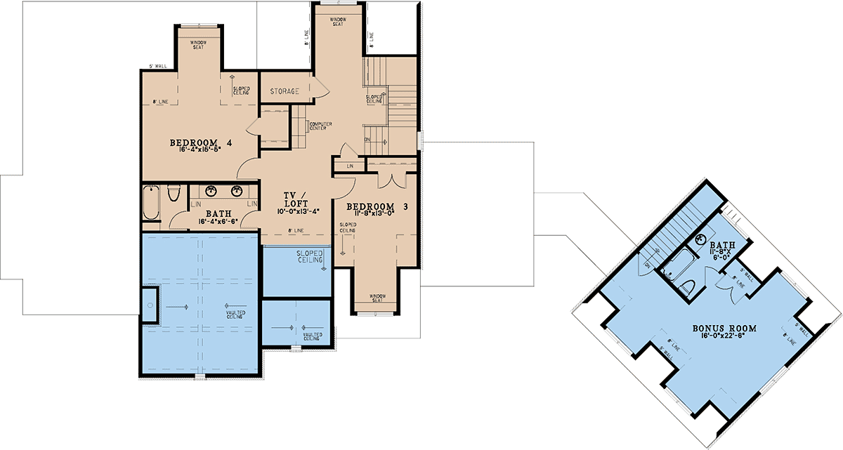 Contemporary European French Country Level Two of Plan 82737